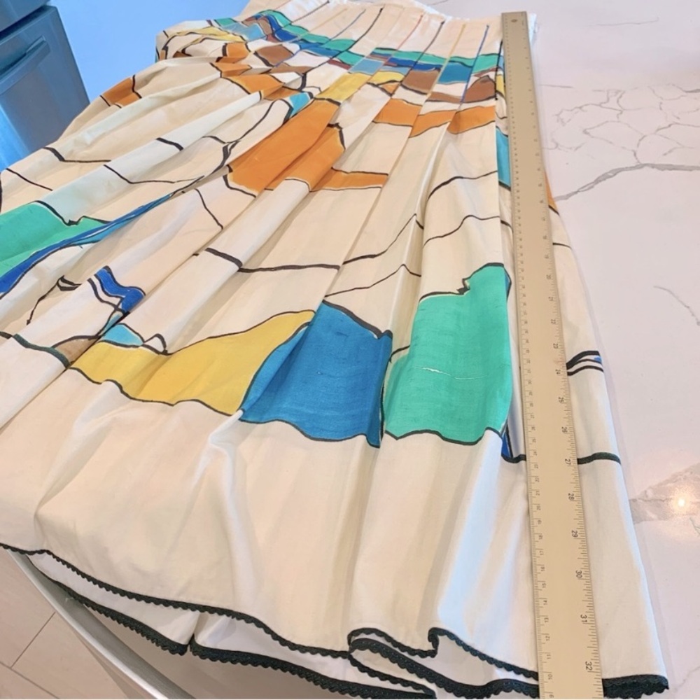 ZARA Printed Pleated Midi Skirt Colorful Abstract Painting Medium, NWOT - Picture 10 of 12